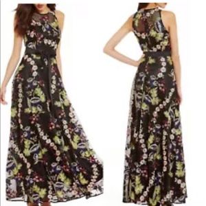 Tahari Black embroided dress sz 14